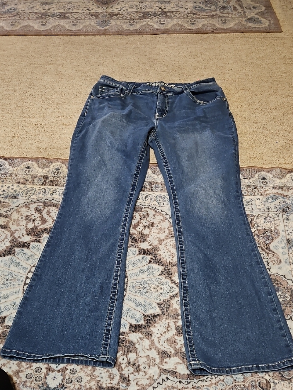Classic Blue Flare Jeans — Women's Wide Leg Denim